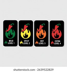 Spicy Heat Levels Mild to Extra Chili Pepper Scale