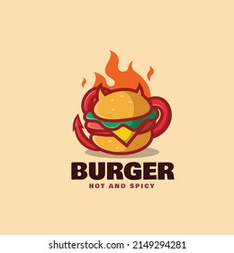 Spicy Hot Burger Logo Template