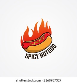 Spicy Hotdog Logo Cartoon Illustration