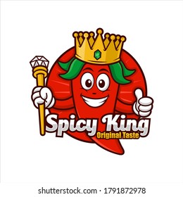 Ilustración del diseño del vector con logotipo Spicy King
