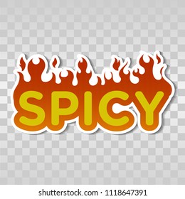 SPICY lettering fiery vector template
