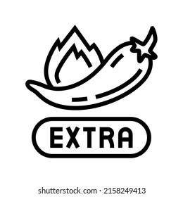 spicy level extra line icon vector. spicy level extra sign. isolated contour symbol black illustration