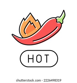 spicy level hot color icon vector. spicy level hot sign. isolated symbol illustration