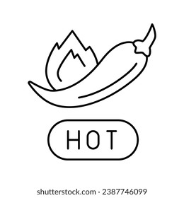 spicy level hot line icon vector. spicy level hot sign. isolated contour symbol black illustration