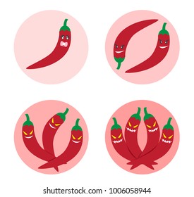 spicy level icon and vector , Chili Pepper logo