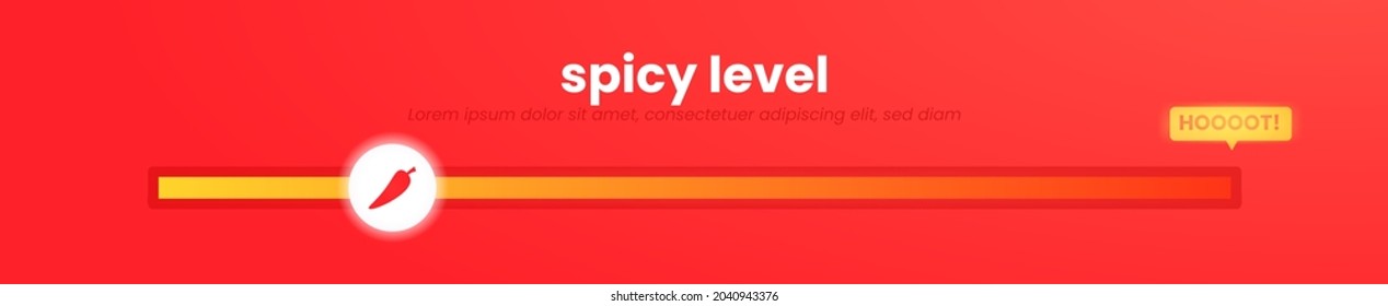Spicy level loading bar. Vector design template.