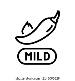 spicy level mild line icon vector. spicy level mild sign. isolated contour symbol black illustration