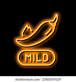 spicy level mild neon light sign vector. spicy level mild illustration