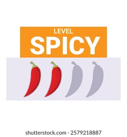 Spicy level showing two of four chili peppers as medium hot flavor