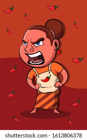 spicy mascot snacks with angry expressions