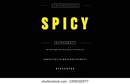 Spicy Modern Bold Font. Sans Serif Font. Regular Italic Uppercase Lowercase Typography urban style alphabet fonts for fashion, sport, technology, digital, movie, logo design, vector
