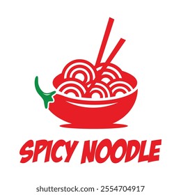 spicy noodle flat minimalist logo design