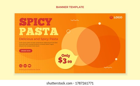 Spicy pasta food banner template
