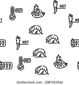 scharfe Pfeffer mit unterschiedlichem Scale-Vektor-Muster - Illustration der dünnen Linie ohne Nahaufnahme