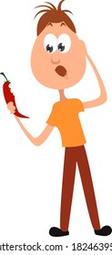 Pimienta picante, ilustración, vector sobre fondo blanco