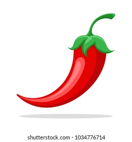Spicy pepper. Savoury extra tabasco or cayenne red pepper closeup vector illustration