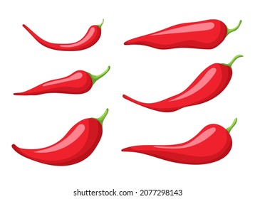 Ilustración de diseño de vectores de pimienta picante aislada en fondo blanco