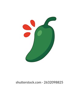Spicy pepper vector logo. Hot pepper vector. Green jalapeno pepper vector. Vector logo for sauce. Spicy food and vegetables.