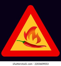 spicy pepper warning sign caution