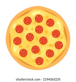 Spicy pepperoni pizza icon. Modern illustration whole pepperoni pizza