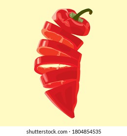 A spicy piece of chili vector illustration.