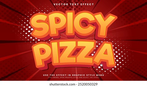 Spicy Pizza editable text effect Template suitable for fast food Products