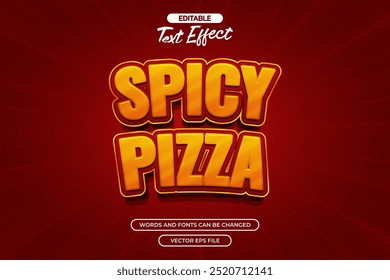 Efeito de texto editável de pizza picante