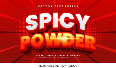 Spicy powder 3d editable vector text style effect, suitable for spicy tasty.