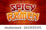 Spicy Ramen 3d editable text effect Template Suitable for spicy food products