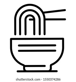 Spicy ramen icon. Outline spicy ramen vector icon for web design isolated on white background