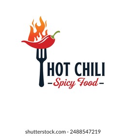 logo picante de chile rojo con concepto premium de Vector creativo