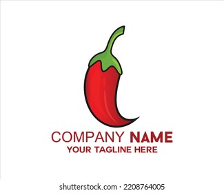 spicy red chili logo vector