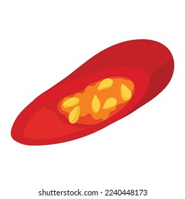 Spicy red chili pepper in a cut. Seasoning in Asian and Mexican cuisine. Spicy food.