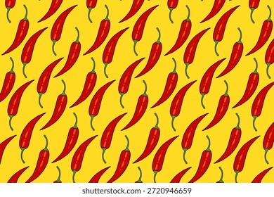 Ilustración de patrón de pimiento rojo picante para el diseño de empaquetado de alimentos