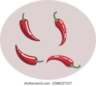 Spicy Red Chili Peppers Illustration – Vector Art Design