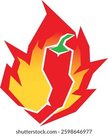 spicy red flamed pepper logo 