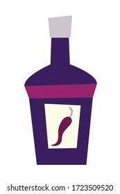 Spicy red pepper sauce vector illustration. Colorful drawings icon isolation on white background