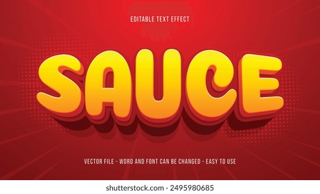 Spicy sauce 3d editable text effect template