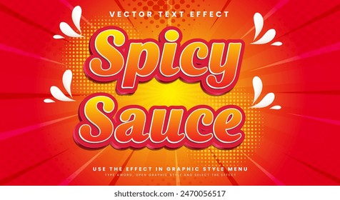 Spicy Sauce Editable text effect Template suitable for restaurant food menu
