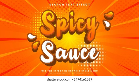 Spicy Sauce editable text effect template suitable for spicy food product