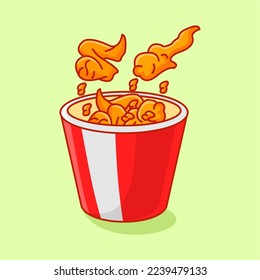 spicy sauce fried chicken, suitable for the needs of social media post elements