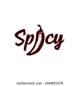 Spicy sauce logo template design with a chilli