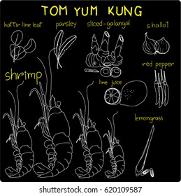 spicy shrimp soup. spicy prawn soup. Tom-Yum-Kung (vector eps 10)