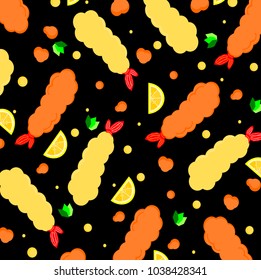 Spicy Shrimp tempura pattern,food vector.