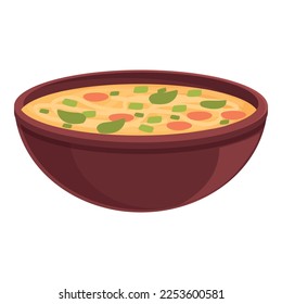 Spicy soup icon cartoon vector. Food dish. Basin cuisine
