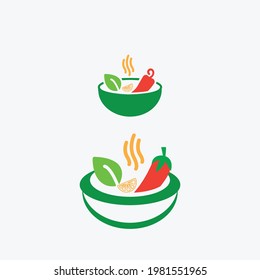 Spicy Soup vector icon design illustration