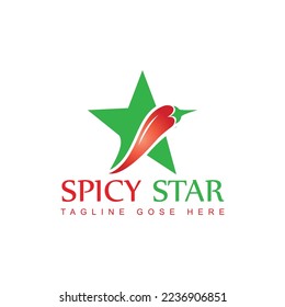 spicy star logo chili with star food company logo.