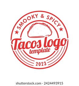 Plantilla de diseño de logotipo de tacos picantes