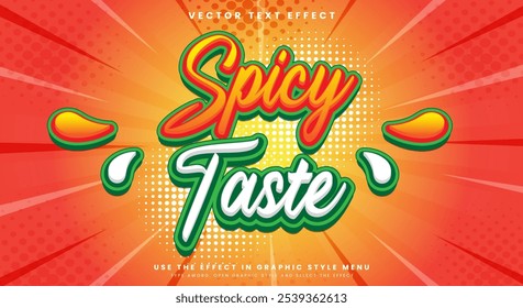 Spicy Taste 3d editable text effect suitable for Spicy food products