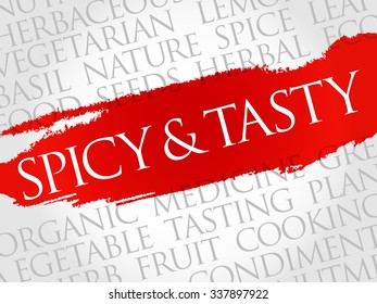 Spicy and tasty word cloud concept